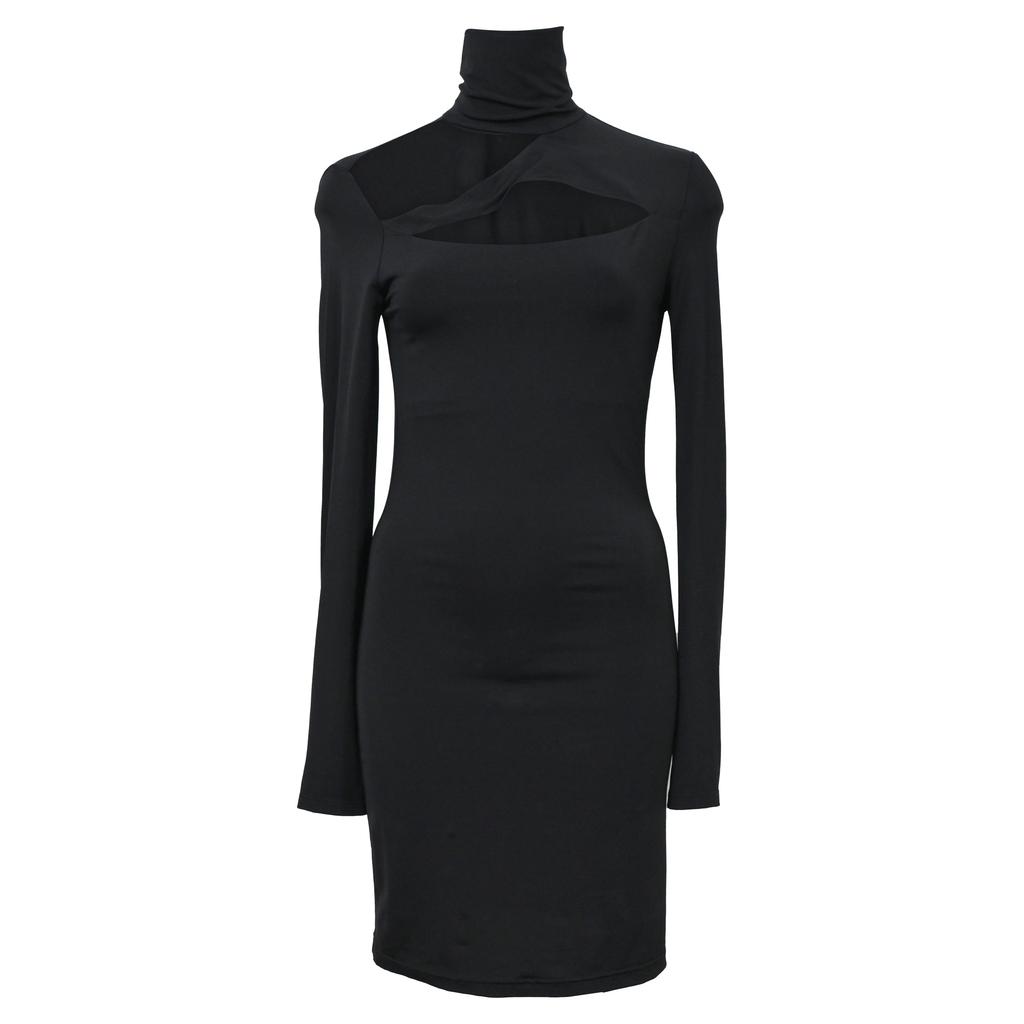 PIERRE BALMAIN Cutout Mini Dress in Black Viscose
