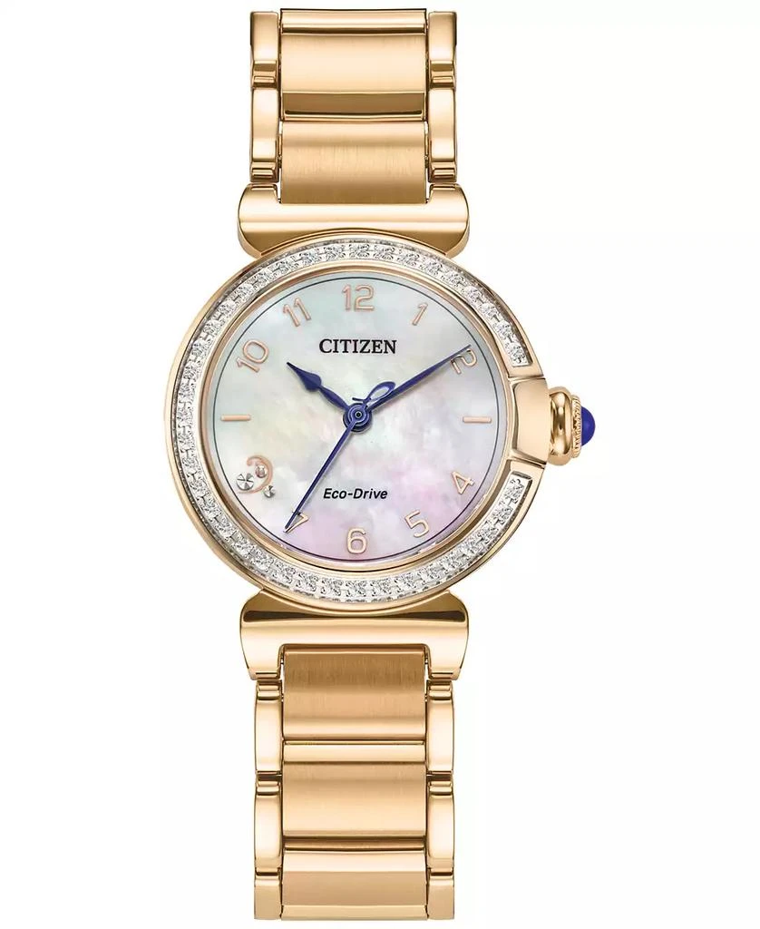 Citizen Eco-Drive Women's Diamond (1/6 ct. t.w.) Rose Gold-Tone Stainless Steel Bracelet Watch 26mm 1