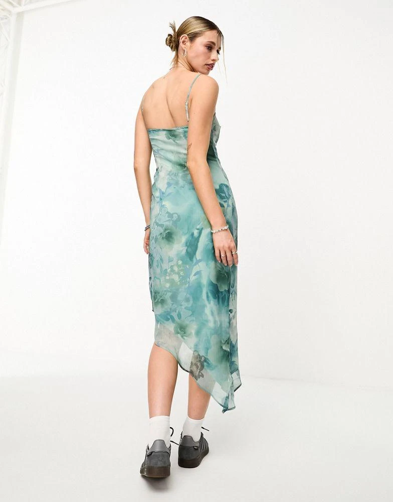 Motel Motel watercolour floral camisole midaxi dress in blue 2