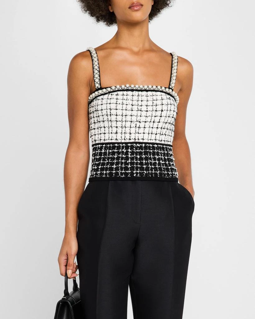 Alice + Olivia Sid Embellished Tweed Tank Top 4