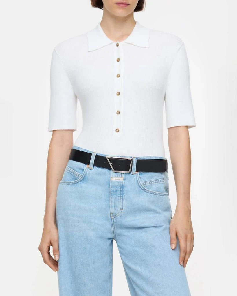 Closed Closed - Ribbed Short Sleeve Polo Shirt 1