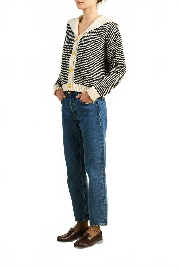 TROVATA Savannah Cardigan In Black 
White 2