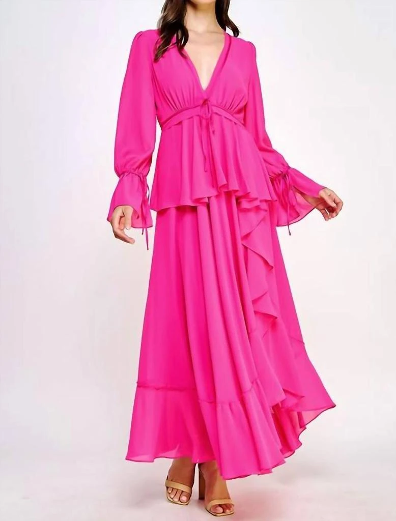 Strut & Bolt Crepe Georgette Maxi Dress In Pink 1
