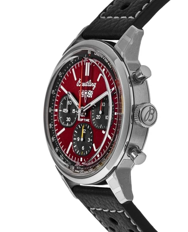 BREITLING Breitling Top Time Chevrolet Corvette Automatic Burgundy Dial Leather Strap Men&apos;s Watch AB01761A1K1X1 3