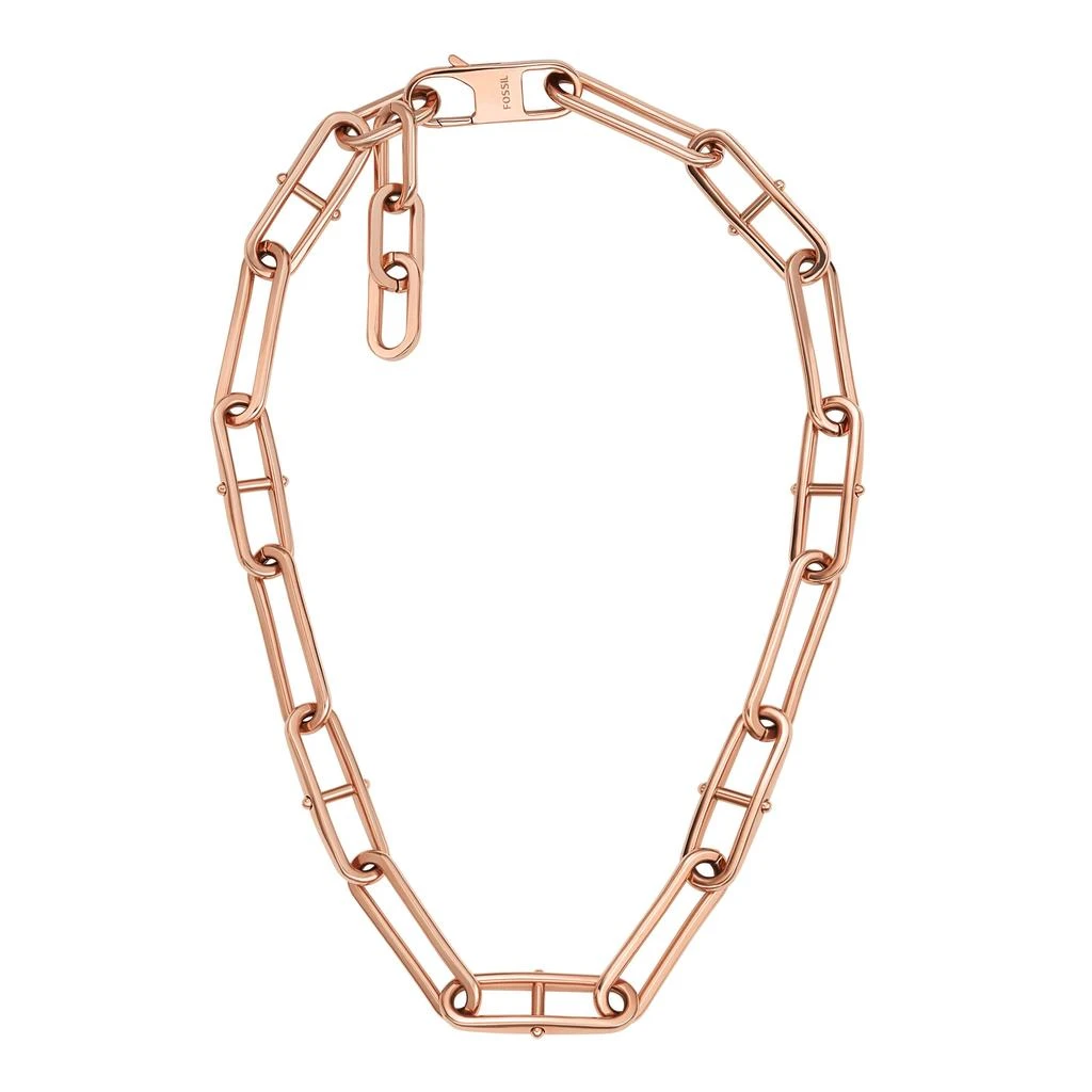 Fossil Women's Heritage D-Link Rose Gold-Tone Stainless Steel Chain Necklace 2
