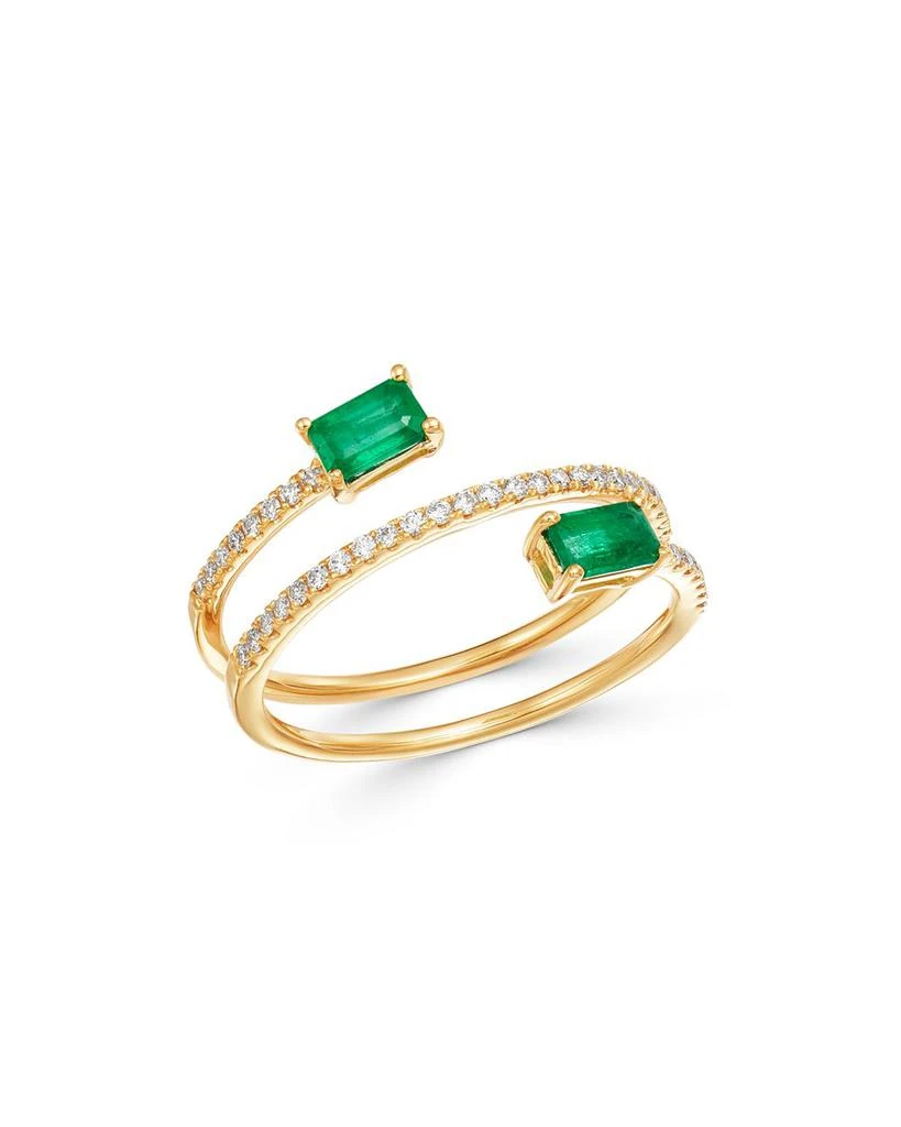 Bloomingdale's Fine Collection Emerald & Diamond Coil Ring in 14k Yellow Gold - Exclusive 1