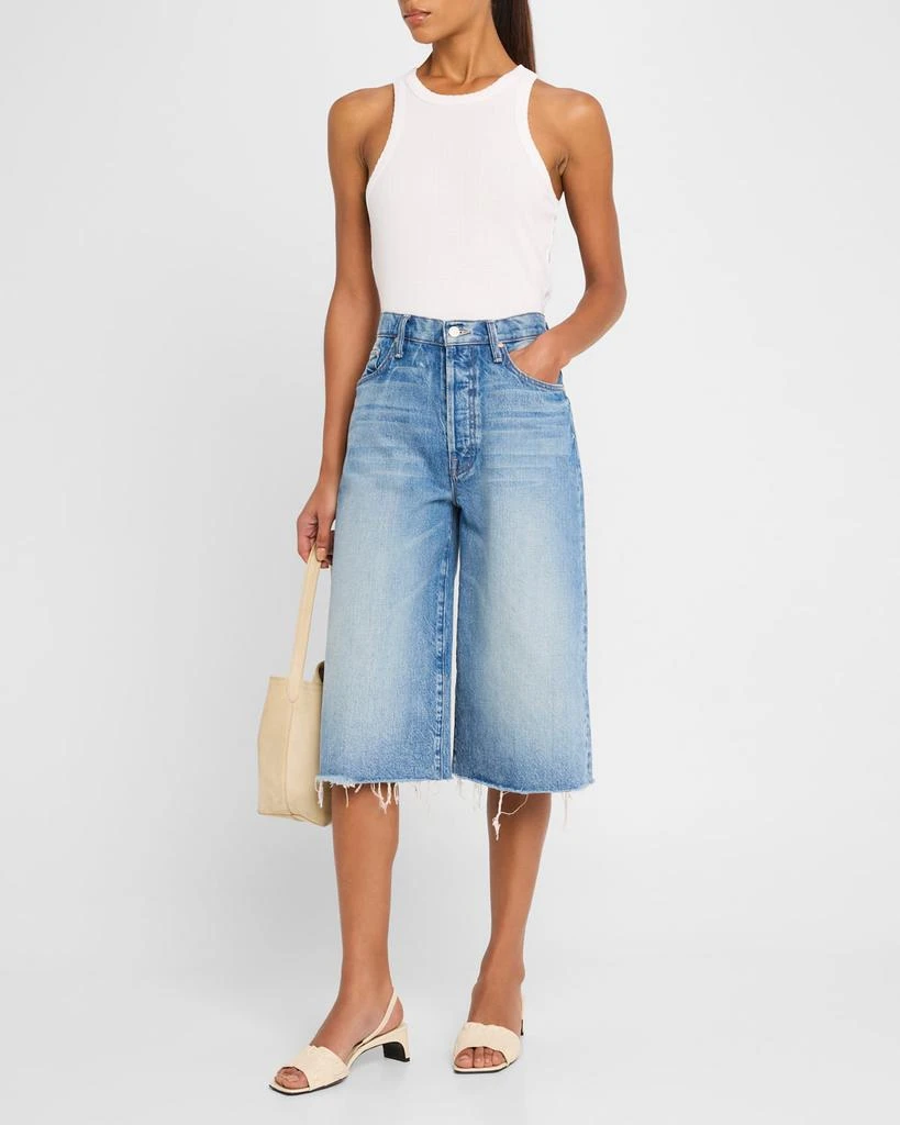 MOTHER The Whole Lot Fray Denim Culottes 2