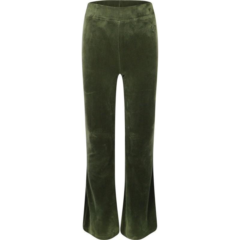 Designers Remix Girls Velour flared trousers in fir tree green