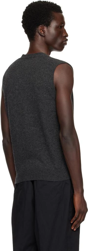 BEAMS PLUS Gray Button Knit Solid Vest 3