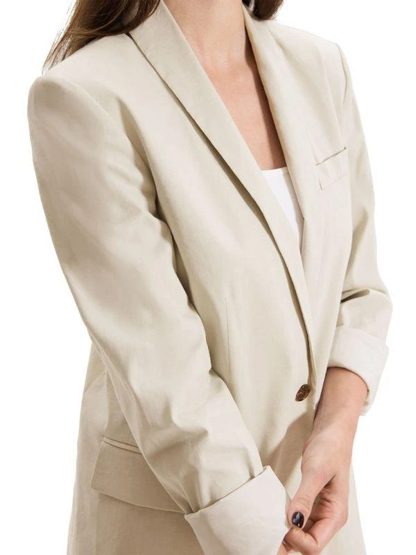 Theory Rolled-Sleeve One-Button Blazer 4