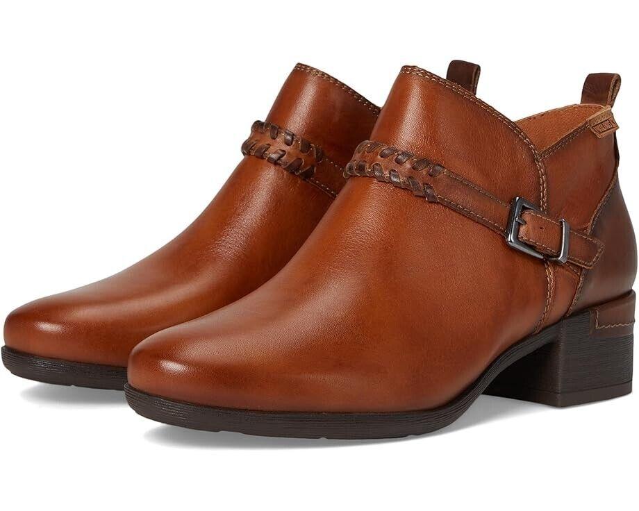 Pikolinos Pikolinos Malaga Boots Women's US 6.5-7 Brown Leather Ankle Block Heel RHS3015
