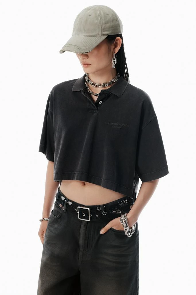 Alexander Wang Black Logo Cropped Jersey Tee 3