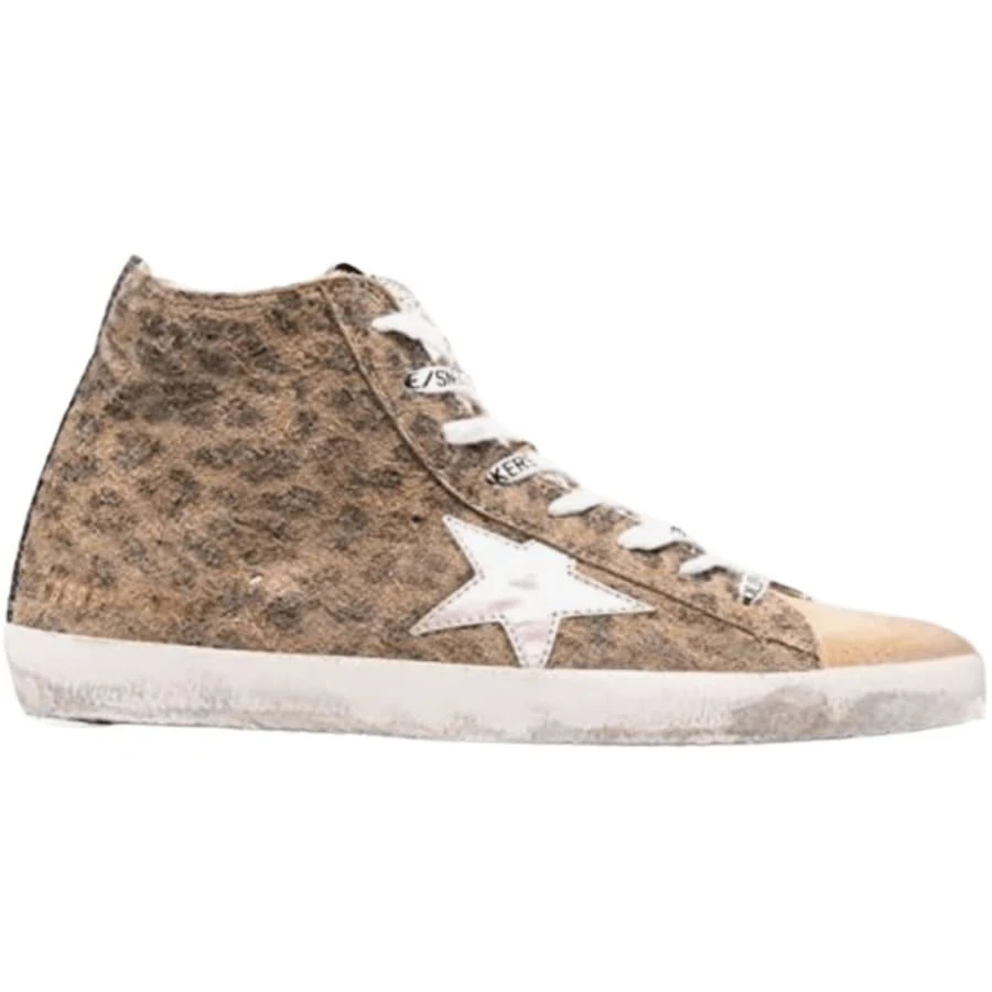 Golden Goose Francy Pink Leather Star and Blue Glitter Heel Tab Women's Sneakers 1
