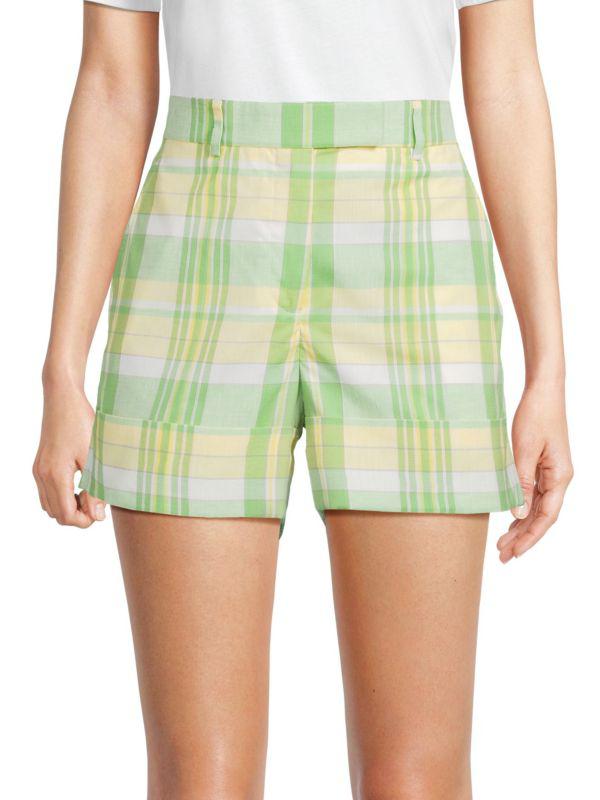 Thom Browne Plaid Rolled Cuff Shorts