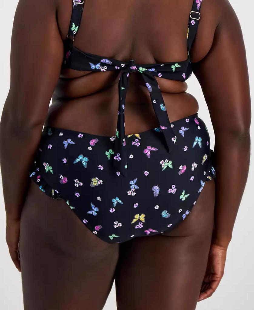 California Waves Salt + Cove  Plus Size Ruffled Butterfly-Print Swim Bottoms, Created for Macy's