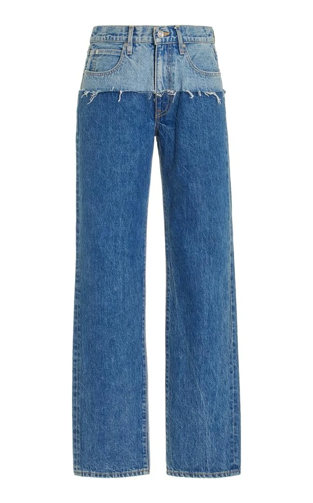 SLVRLAKE SLVRLAKE - Re-Work Sophie Rigid Mid-Rise Long Straight-Leg Jeans - Medium Wash - 25 - Moda Operandi 1