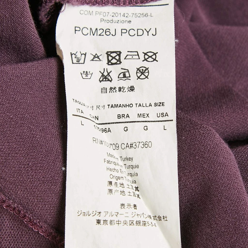 Armani Collezioni Armani Collezioni Purple Logo Embroidery Cotton Pique Polo T-Shirt L 5