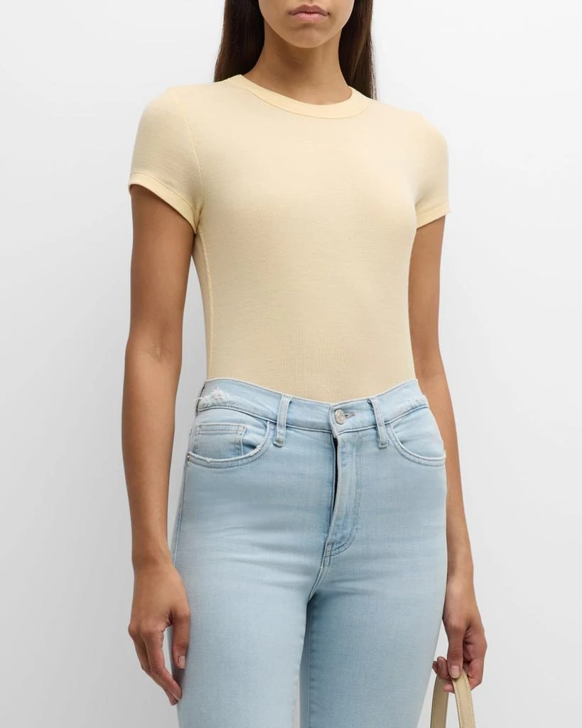 FRAME Ribbed Crewneck Baby Tee 1