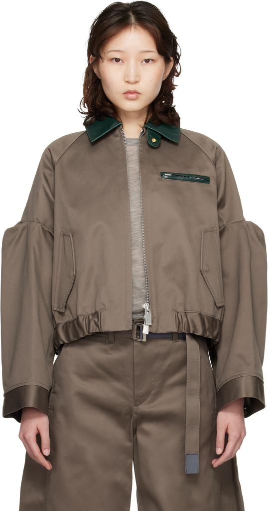Sacai Beige Cotton Gabardine x Nylon Twill Blouson - Jackets
