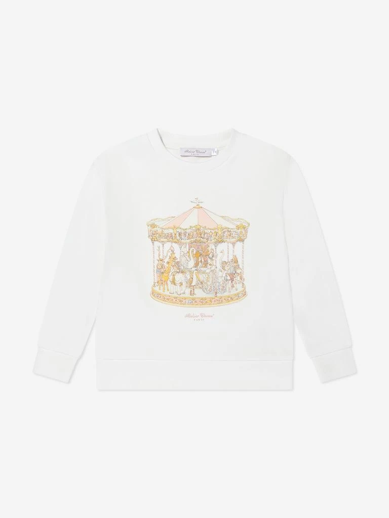 Atelier Choux Atelier Choux Girls Carousel Sweatshirt in Ivory