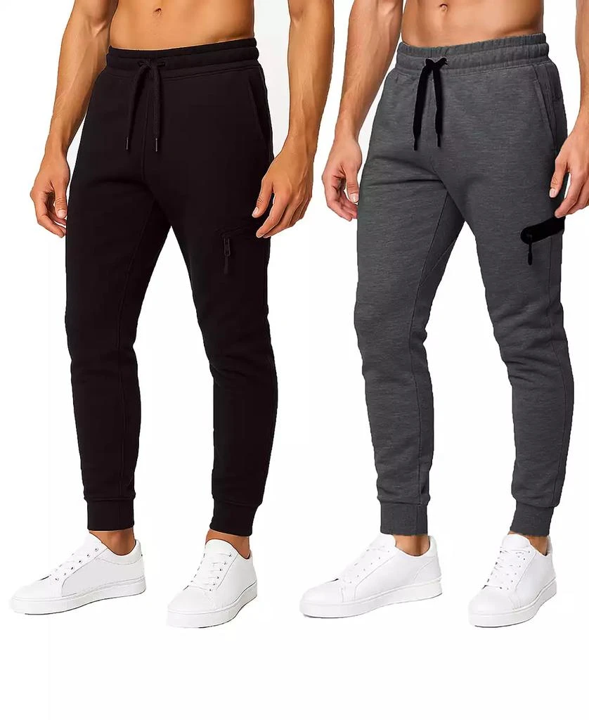Blu Rock Men's Slim-Fit Tapered Tech Fleece Jogger Pants, 2-Pack 1