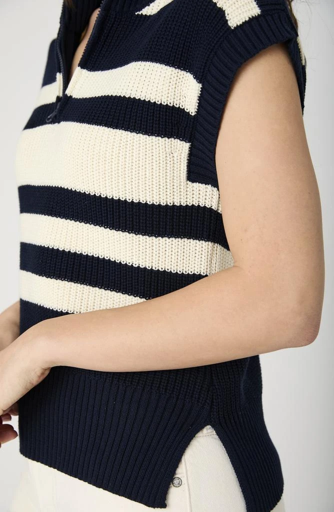 French Connection Mozart Stripe Half Zip Sweater Vest 4