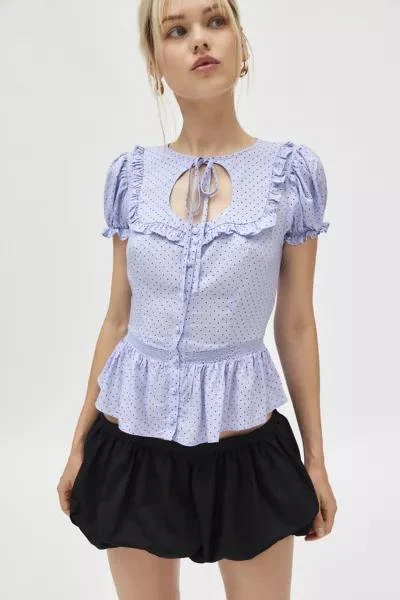 Kimchi Blue Kimchi Blue Amerie Keyhole Ruffle Peplum Blouse 2