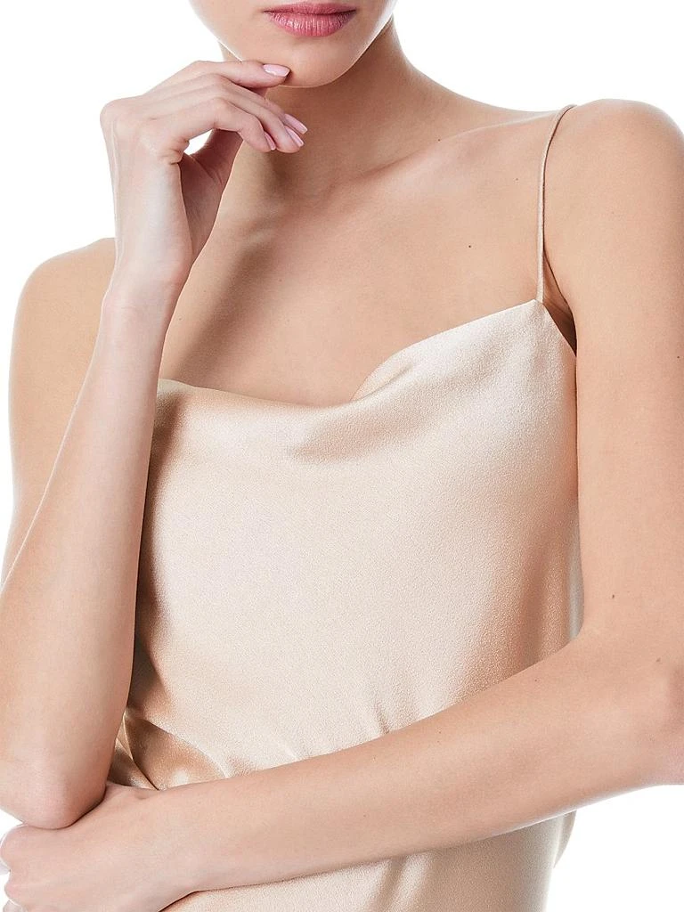 Alice + Olivia Harmon Draped Satin Tank Top 6