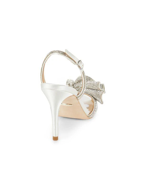 Badgley Mischka Rennie Ankle Strap Rhinestone Bow Heel Sandals 3