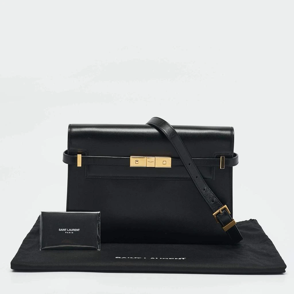 Yves Saint Laurent Saint Laurent Black Leather Medium Manhattan Flap Shoulder Bag 12