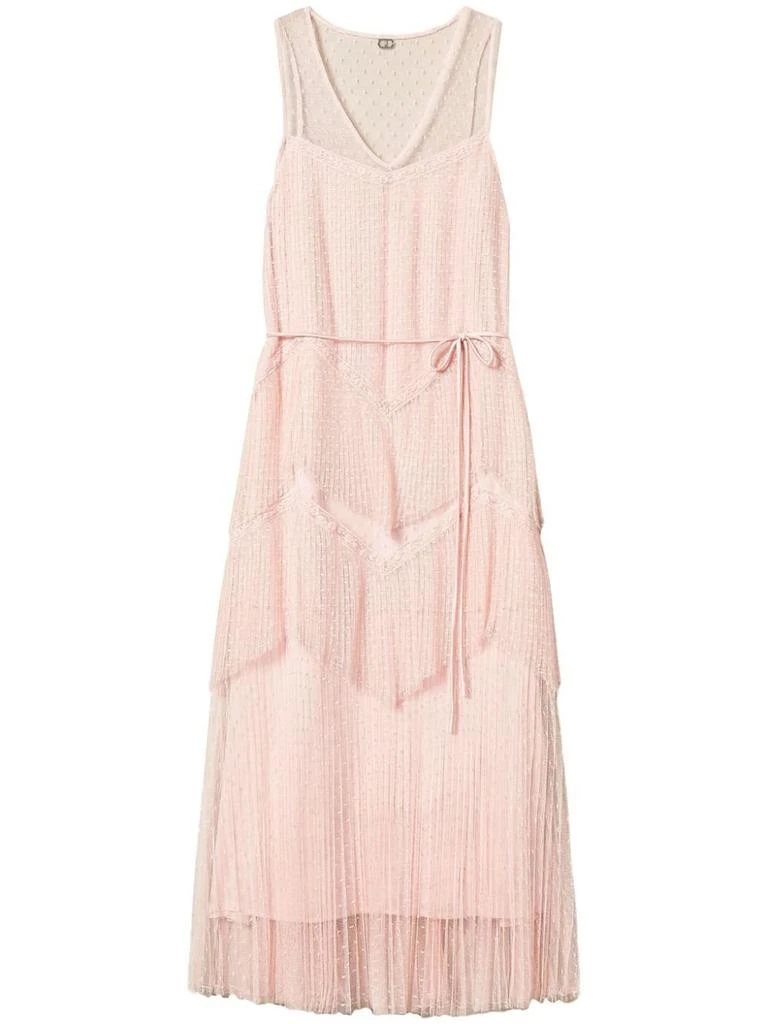 twinset pleated dress Filicudi' Long Pleated Dress With Lace Women