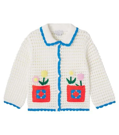 Stella McCartney Embroidered crochet cotton cardigan
