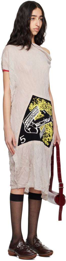 Kiko Kostadinov Gray Satellite Knit Midi Dress