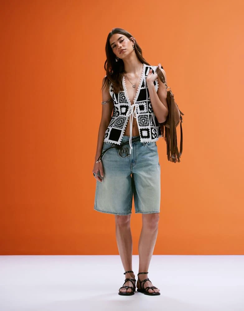 ALL SAINTS Allsaints florence waistcoat in black/chalk white 2