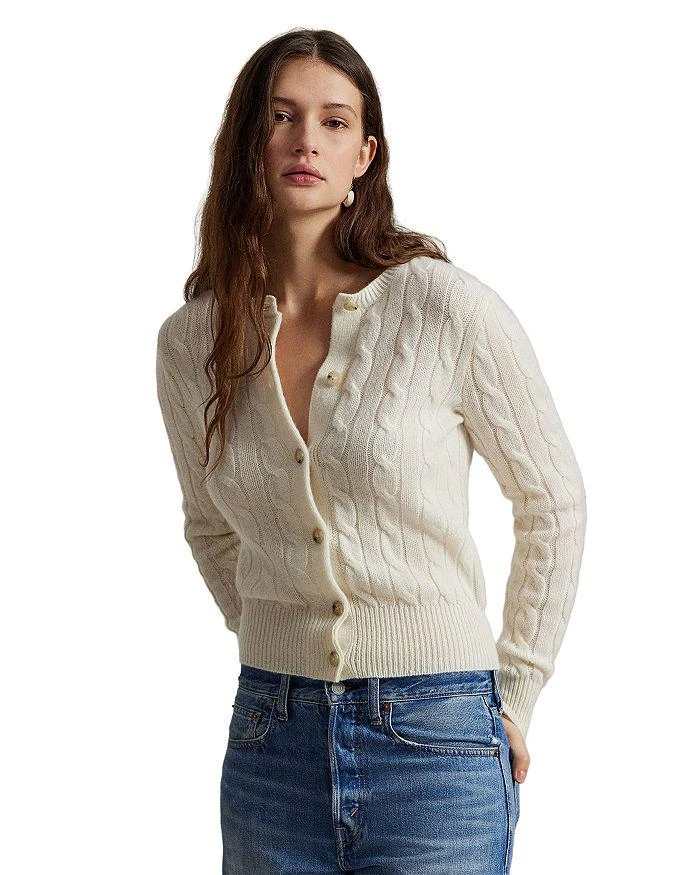 Ralph Lauren Cable Knit Cashmere Crewneck Cardigan