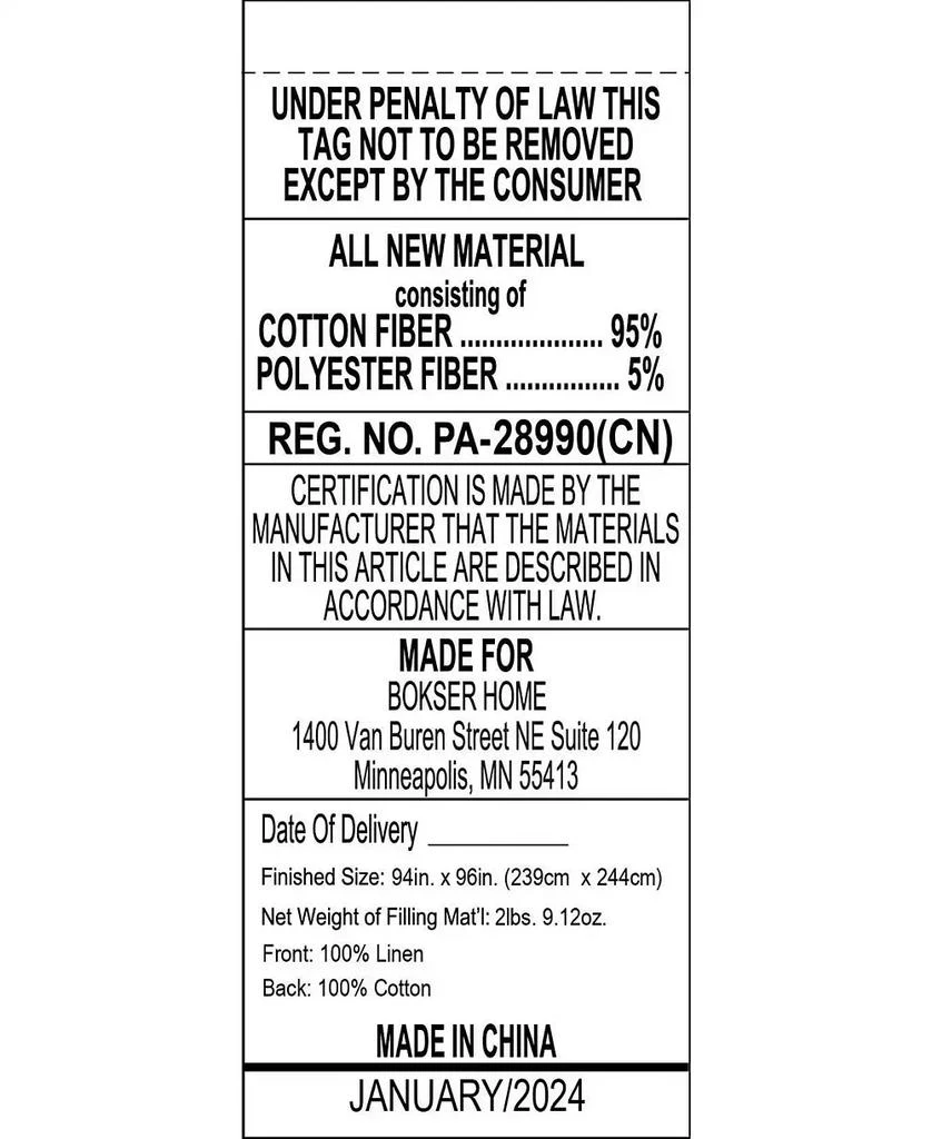 Bokser Home French Linen Box Stitch Quilt - 7