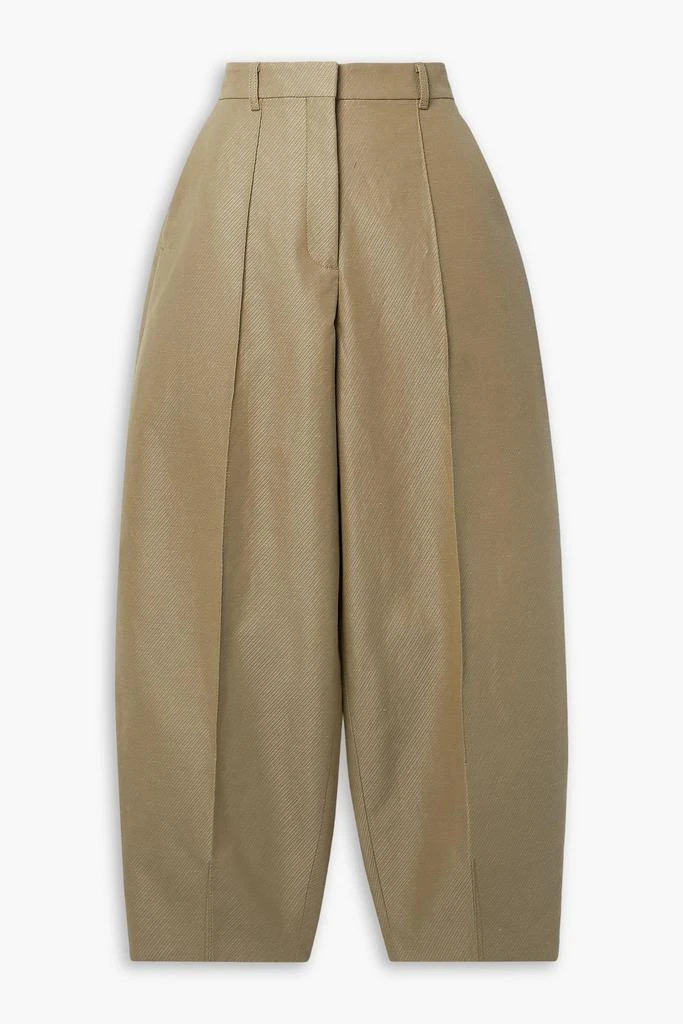 Stella McCartney Cotton and linen-blend twill tapered pants 1
