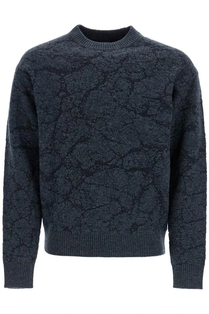 Hugo Boss men's black wool sweater with wide neck regular fit 1