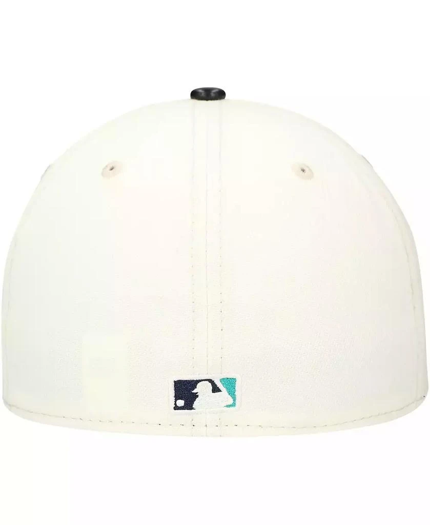 New Era Men's Cream Seattle Mariners Game Night Leather Visor 59FIFTY Fitted Hat 2