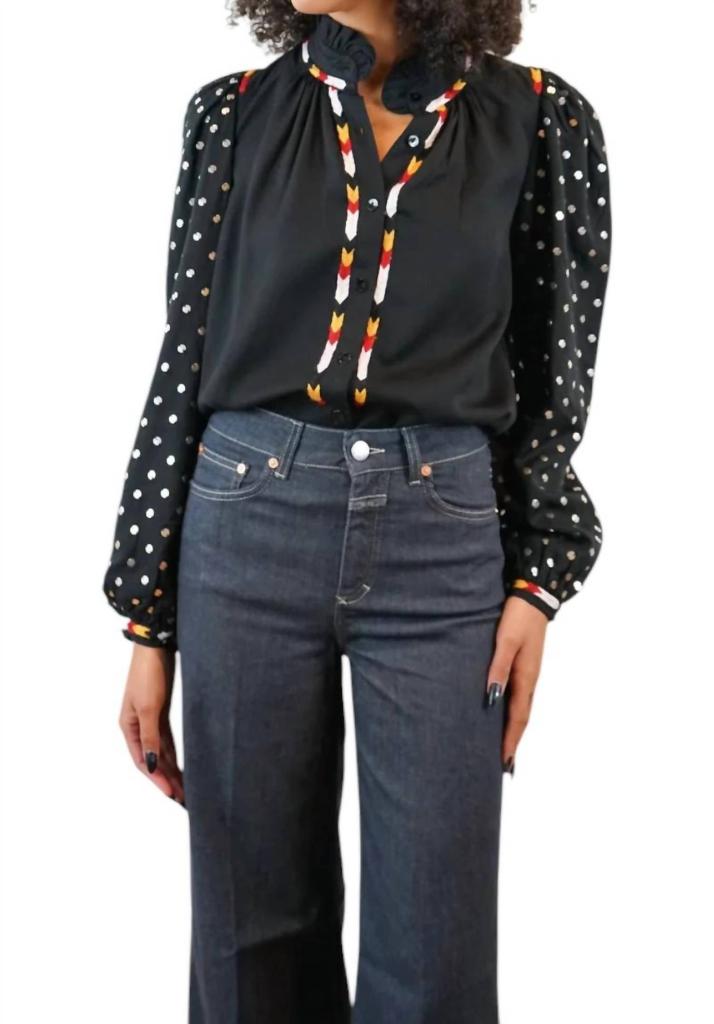 Alix of Bohemia Ana Stardust Shirt In Black