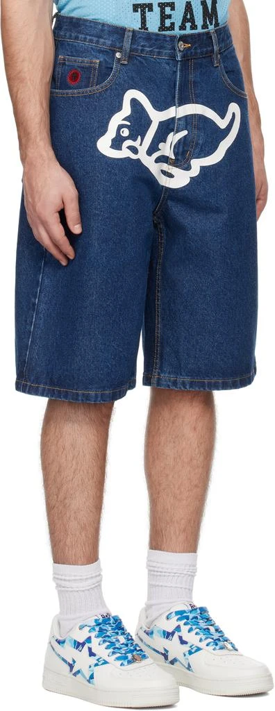 Icecream Blue Running Puppy Denim Shorts 2