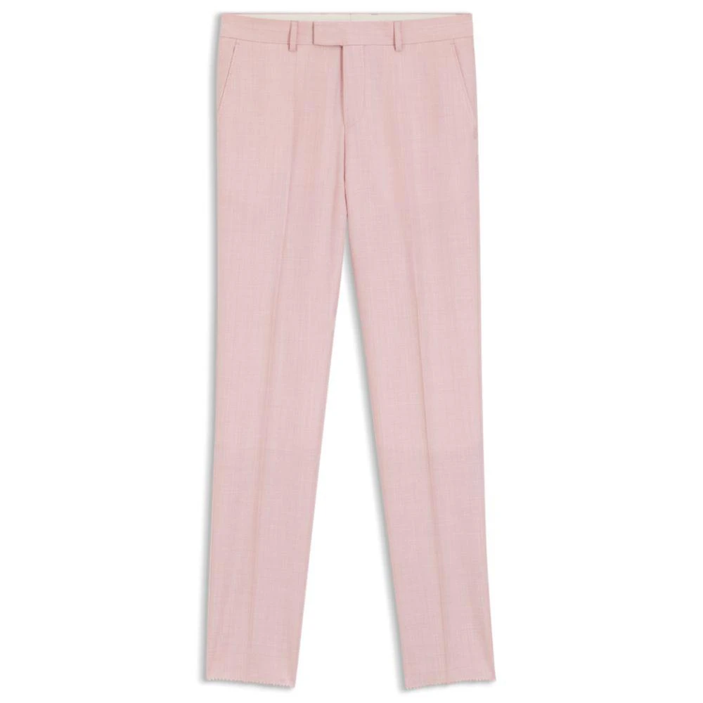Hugo Boss Slim-fit trousers in virgin wool, silk and linen