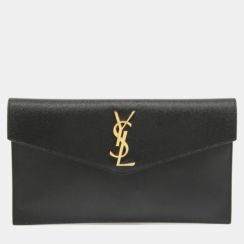 Yves Saint Laurent Saint Laurent Black Leather Uptown Pouch 1