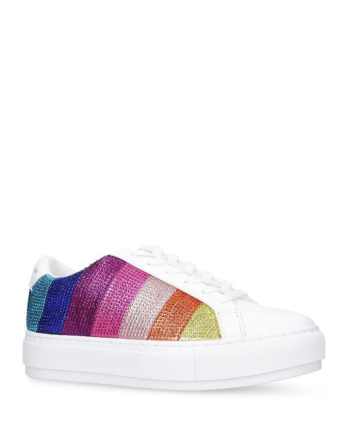 KURT GEIGER LONDON Women's Laney Stripe Embellished Platform Sneakers 1