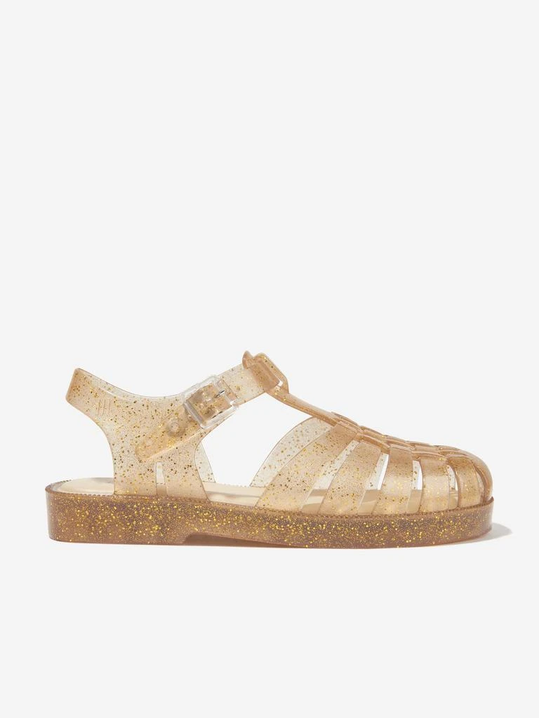 Mini Melissa Mini Melissa Girls Possession Shiny Sandals in Gold 1