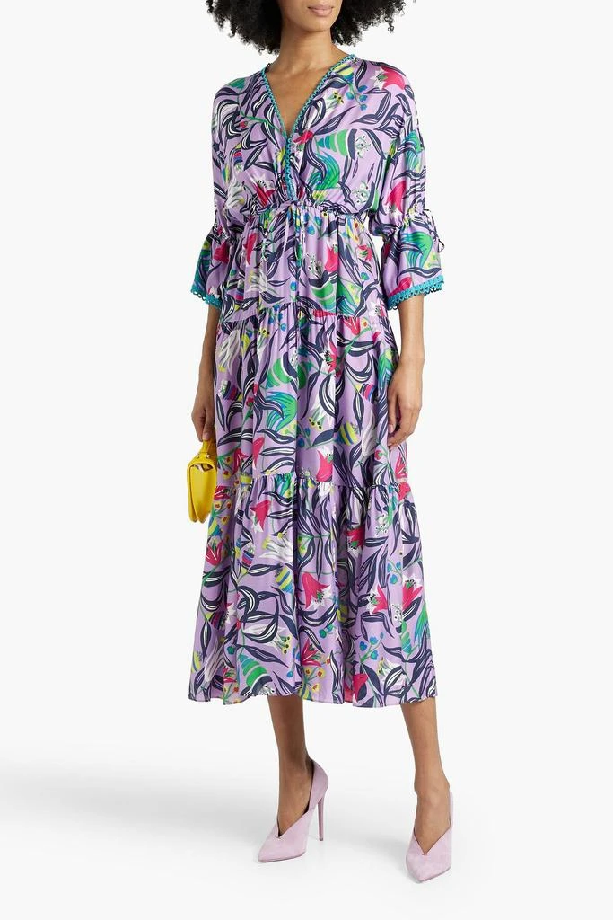 Diane von Furstenberg Boris tiered floral-print sateen midi dress 2