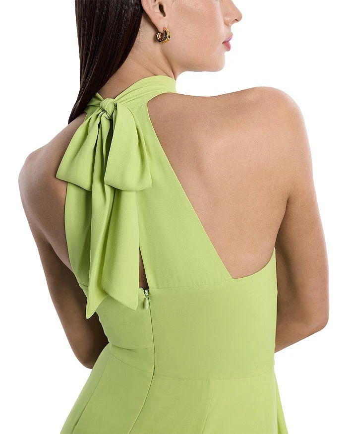 bcbg green halter dress Ruffle Halter Chiffon Gown BCBGMAXAZRIA
