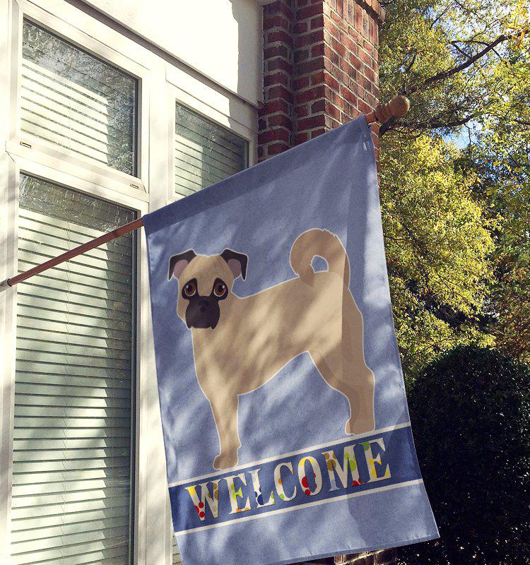 Caroline's Treasures 28 x 40 in. Polyester Fawn Chug Welcome Flag Canvas House Size 2-Sided Heavyweight