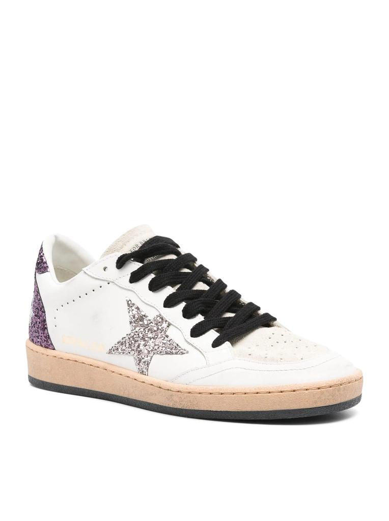 Golden Goose BALLSTAR SNEAKERS IN NAPPA AND GLITTER