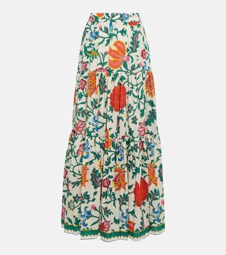 LA DOUBLE J Big tiered cotton and silk maxi skirt 1